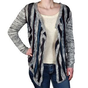 Charlotte Russe Gray Stripe Cardigan